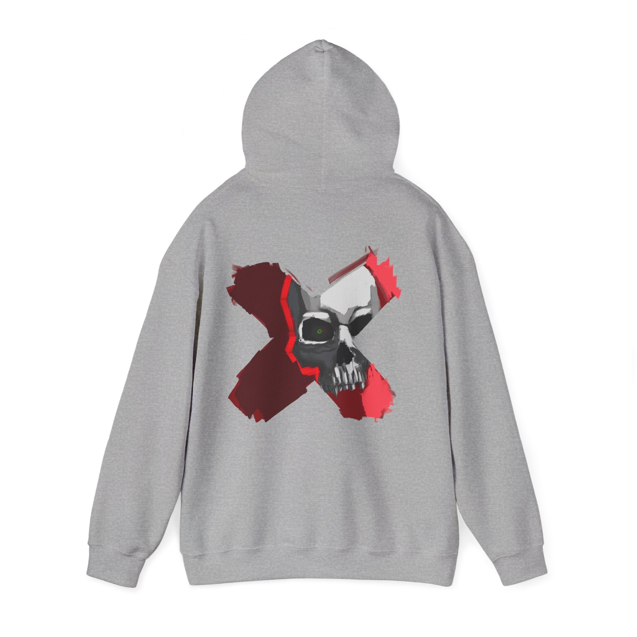 X skull art Hoodie, gothic skull sweat-shirt,  skull pullover, skull art, Skull Drip Hoodie, design drawn by artist