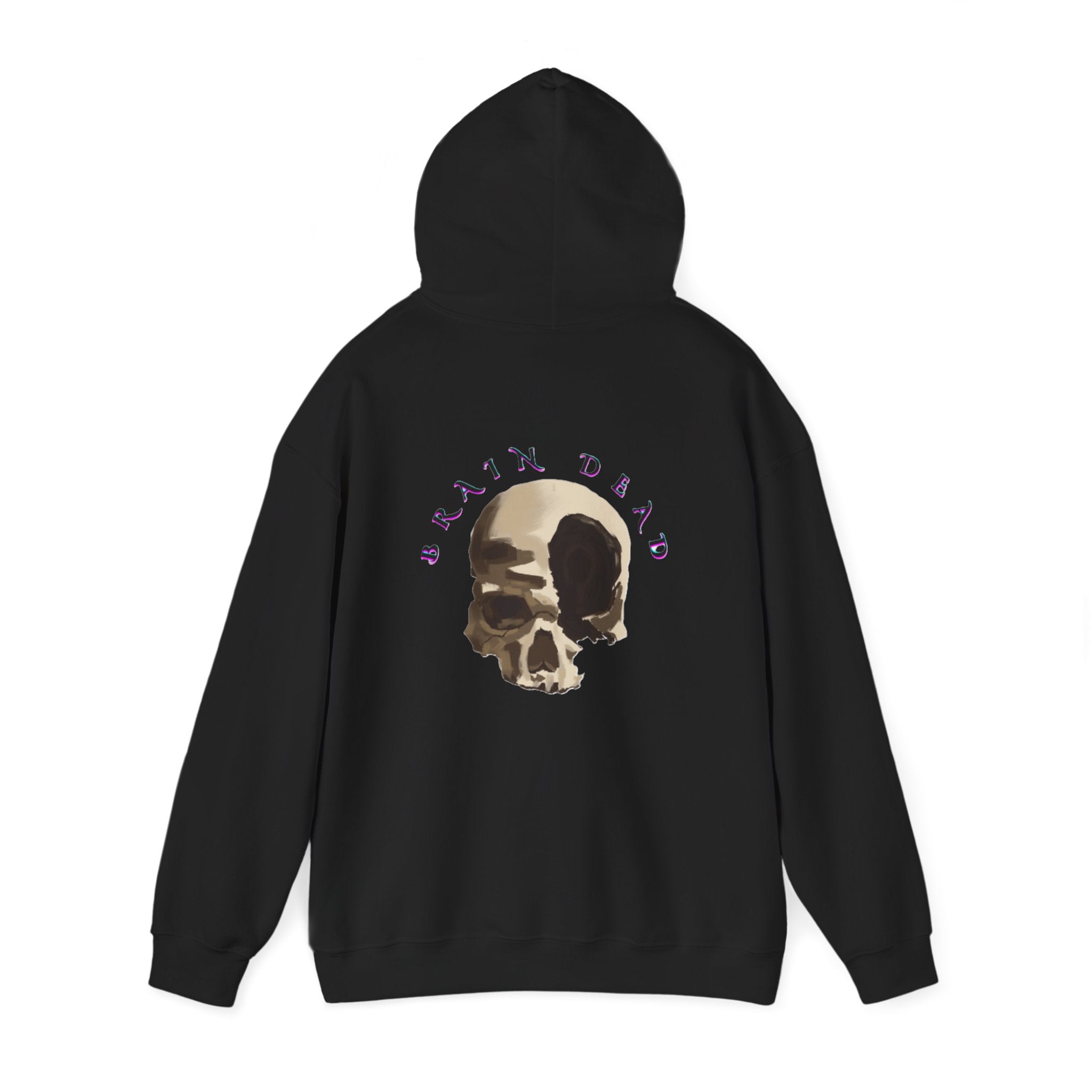 Brain dead skull Hoodie, gothic skull hoodie, warm pullover, skull art, Sweatshirt colored, Skull and Bones Hoodie, design drawn by artist