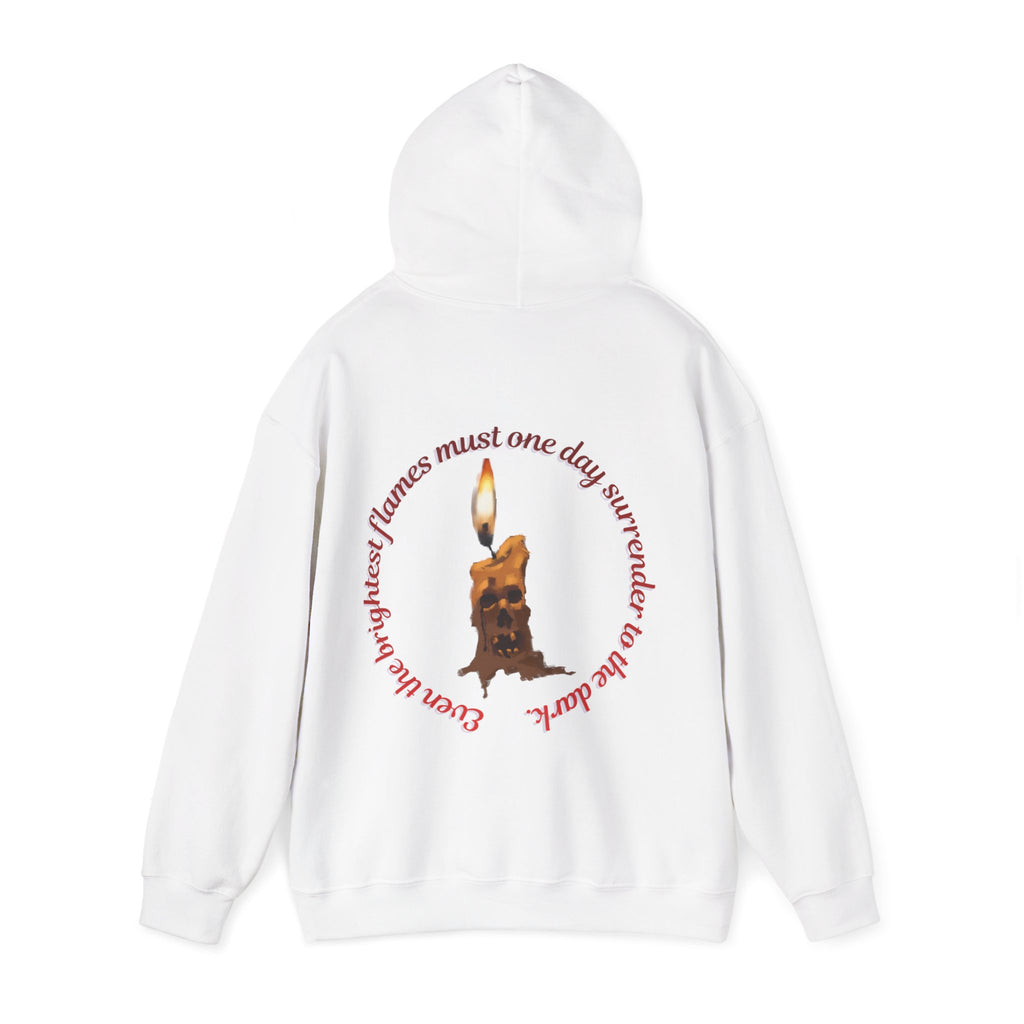 Vintage Skull Candle Hoodie, gothic skull sweat-shirt, warm pullover,  Candle skull art, Flaming Skull Hoodie, Candlelight Skull , design drawn by artist