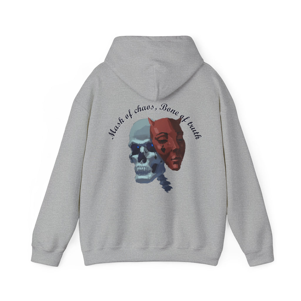 Mask RB skull Hoodie, gothic skull sweat-shirt, warm pullover, evil skull art, Skeleton Design Hoodie, Sweatshirt monochrome, Skull and Bones Hoodie, design drawn by artist