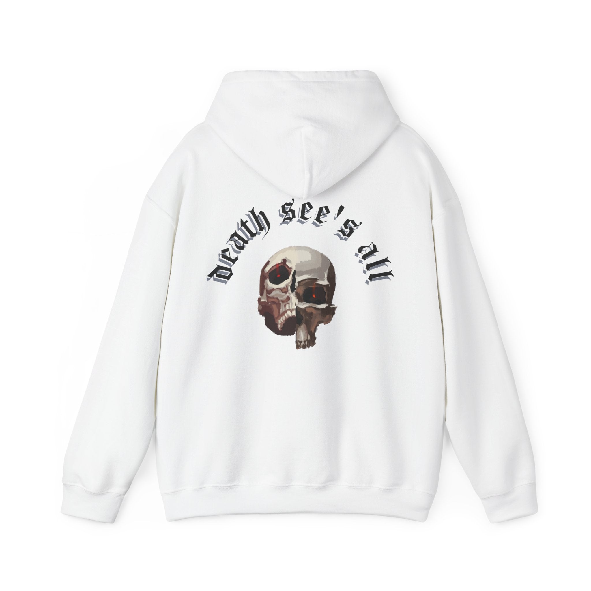 Death see's all skull art Hoodie, gothic skull sweat-shirt, reality skull pullover, skull art, Skull Drip Hoodie, design drawn by artist