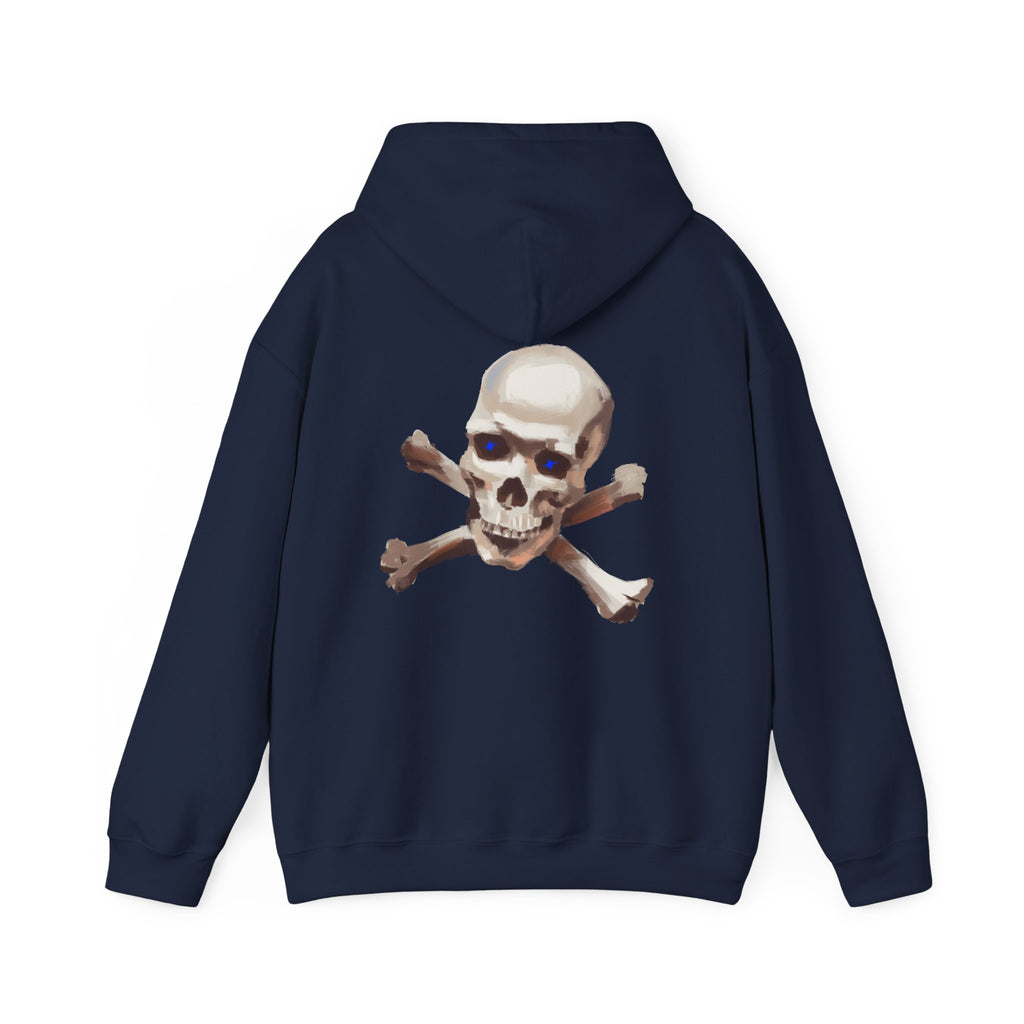 Cross bone skull art Hoodie, gothic skull sweat-shirt, warm pullover, skull art, Skull and Bones Hoodie, design drawn by artist