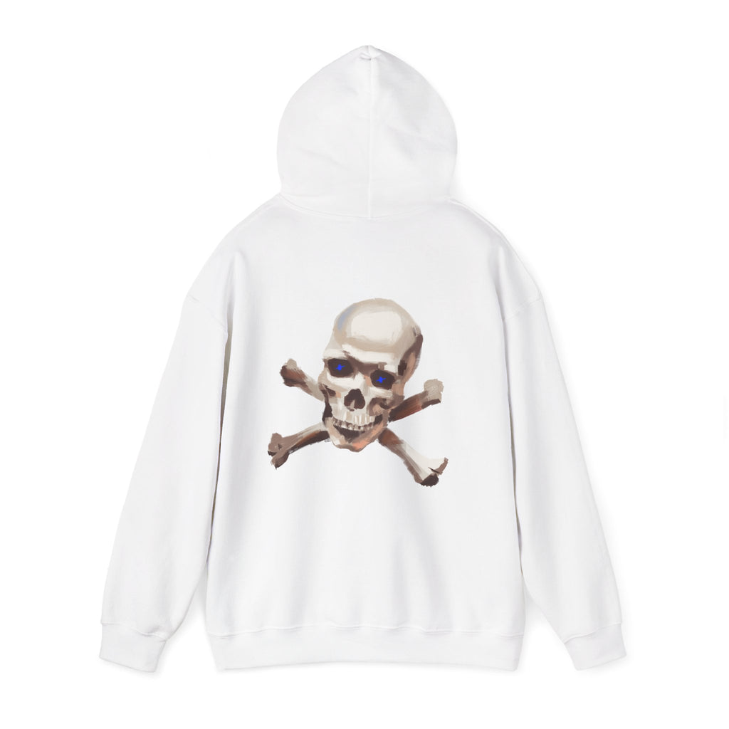 Cross bone skull art Hoodie, gothic skull sweat-shirt, warm pullover, skull art, Skull and Bones Hoodie, design drawn by artist