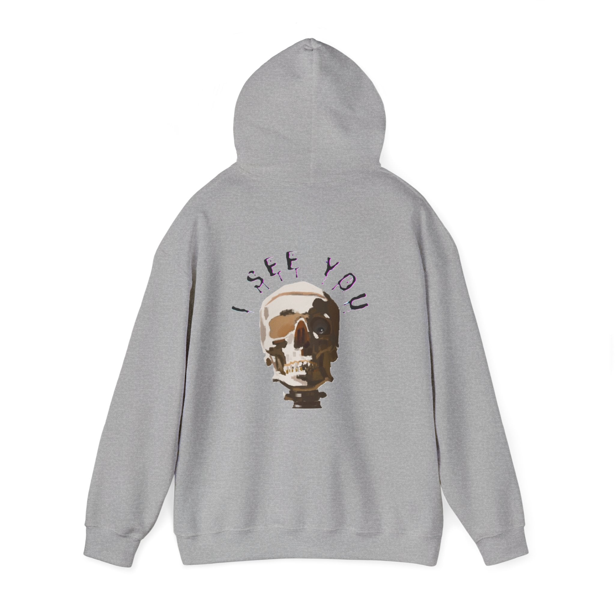 I see you skull Hoodie, gothic hoodie, warm pullover, dark skull art, Sweatshirt colored, scary design
