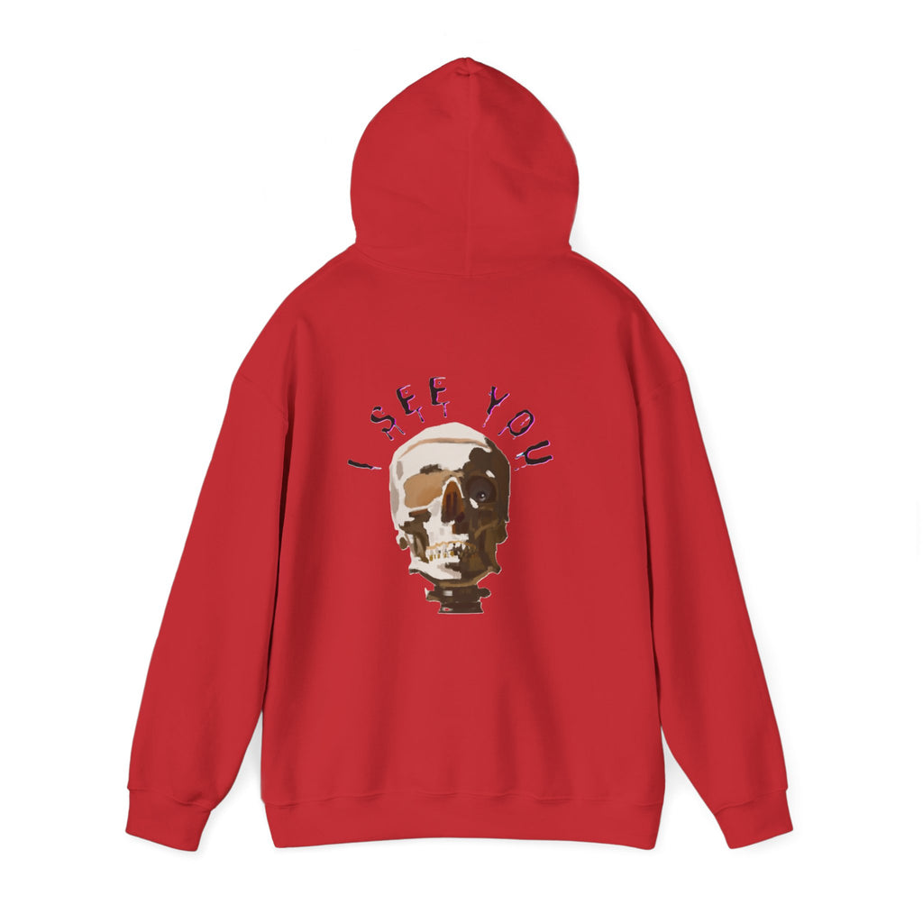 I see you skull Hoodie, gothic hoodie, warm pullover, dark skull art, Sweatshirt colored, scary design