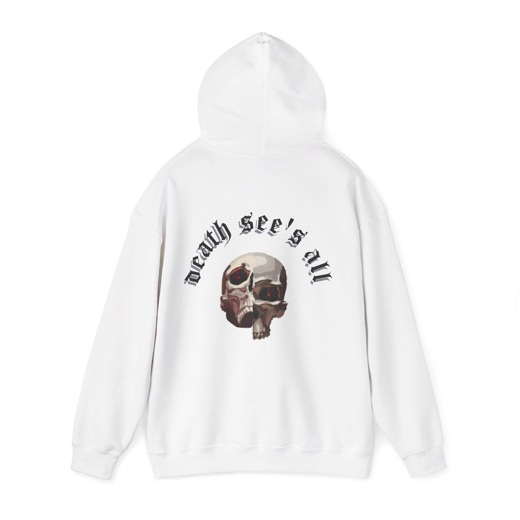 Death see's all skull art Hoodie, gothic skull sweat-shirt, reality skull pullover, skull art, Skull Drip Hoodie, design drawn by artist