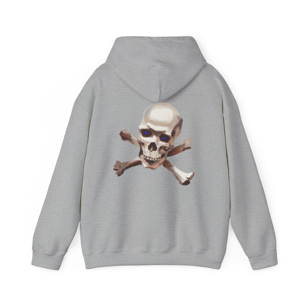 Cross bone skull art Hoodie, gothic skull sweat-shirt, warm pullover, skull art, Skull and Bones Hoodie, design drawn by artist