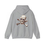 Cross bone skull art Hoodie, gothic skull sweat-shirt, warm pullover, skull art, Skull and Bones Hoodie, design drawn by artist