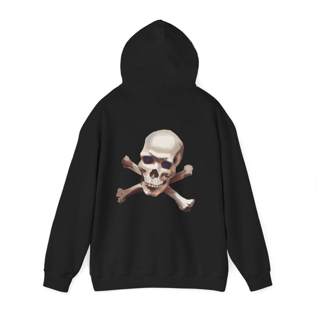 Cross bone skull art Hoodie, gothic skull sweat-shirt, warm pullover, skull art, Skull and Bones Hoodie, design drawn by artist