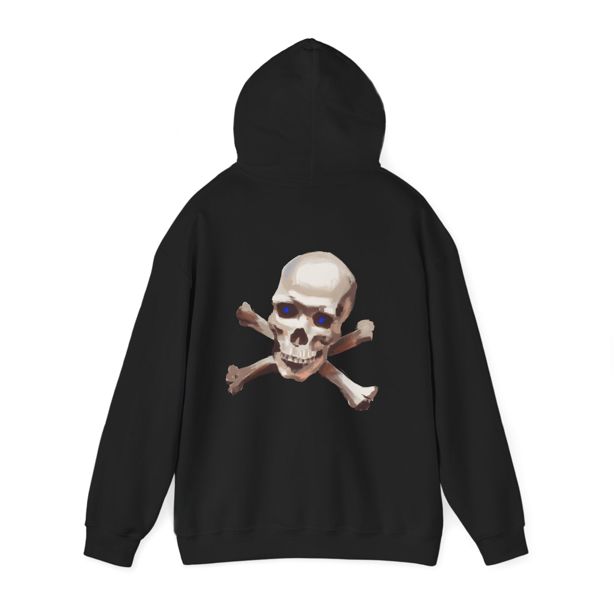 Cross bone skull art Hoodie, gothic skull sweat-shirt, warm pullover, skull art, Skull and Bones Hoodie, design drawn by artist