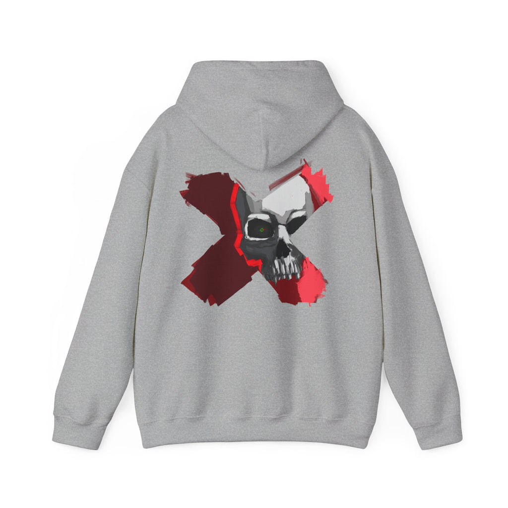 X skull art Hoodie, gothic skull sweat-shirt,  skull pullover, skull art, Skull Drip Hoodie, design drawn by artist