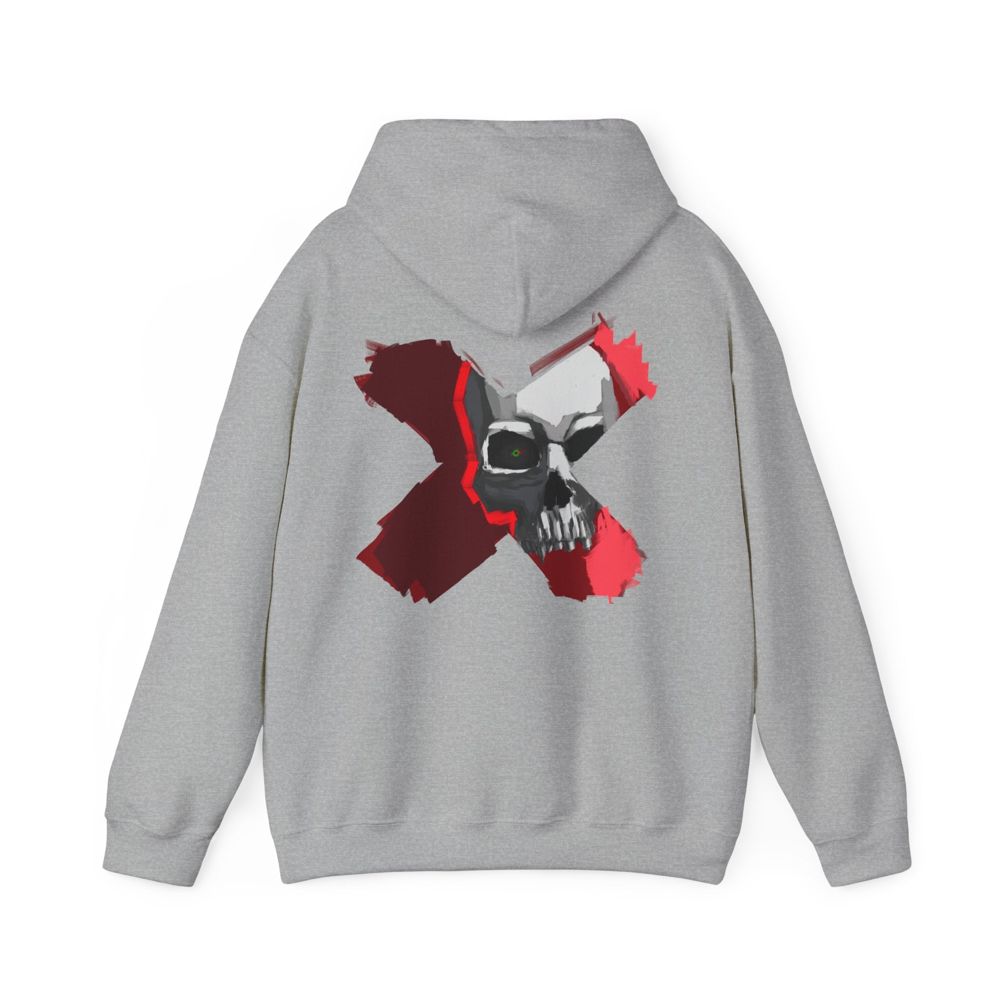 X skull art Hoodie, gothic skull sweat-shirt,  skull pullover, skull art, Skull Drip Hoodie, design drawn by artist