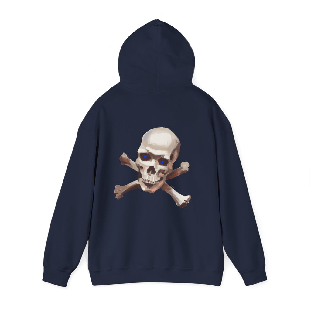 Cross bone skull art Hoodie, gothic skull sweat-shirt, warm pullover, skull art, Skull and Bones Hoodie, design drawn by artist