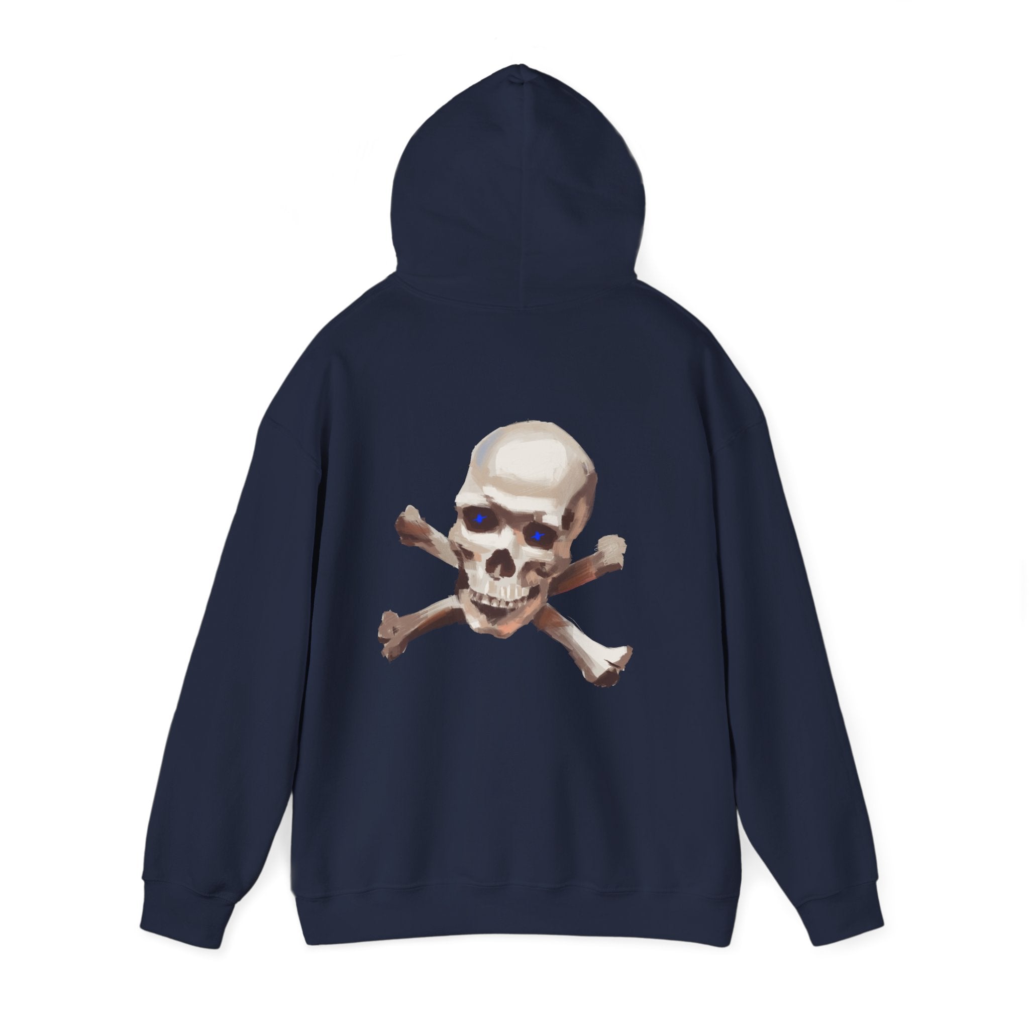 Cross bone skull art Hoodie, gothic skull sweat-shirt, warm pullover, skull art, Skull and Bones Hoodie, design drawn by artist