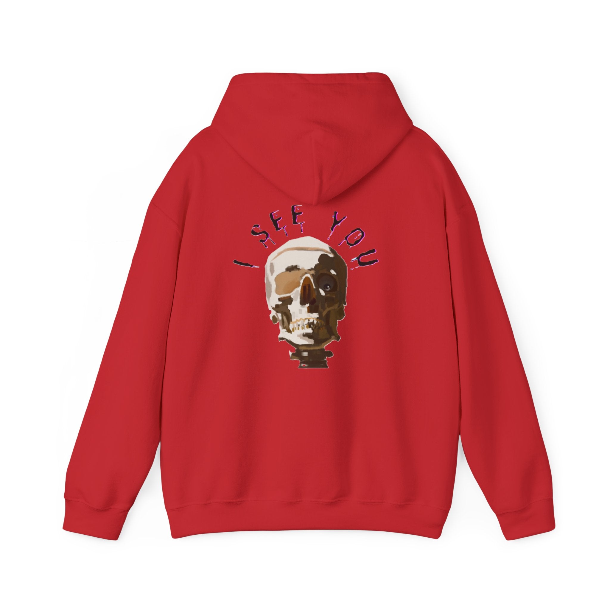 I see you skull Hoodie, gothic hoodie, warm pullover, dark skull art, Sweatshirt colored, scary design