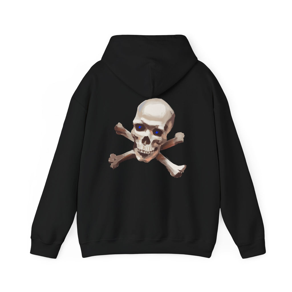 Cross bone skull art Hoodie, gothic skull sweat-shirt, warm pullover, skull art, Skull and Bones Hoodie, design drawn by artist