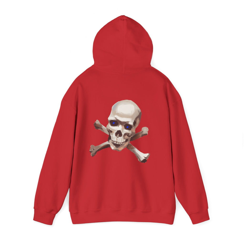 Cross bone skull art Hoodie, gothic skull sweat-shirt, warm pullover, skull art, Skull and Bones Hoodie, design drawn by artist