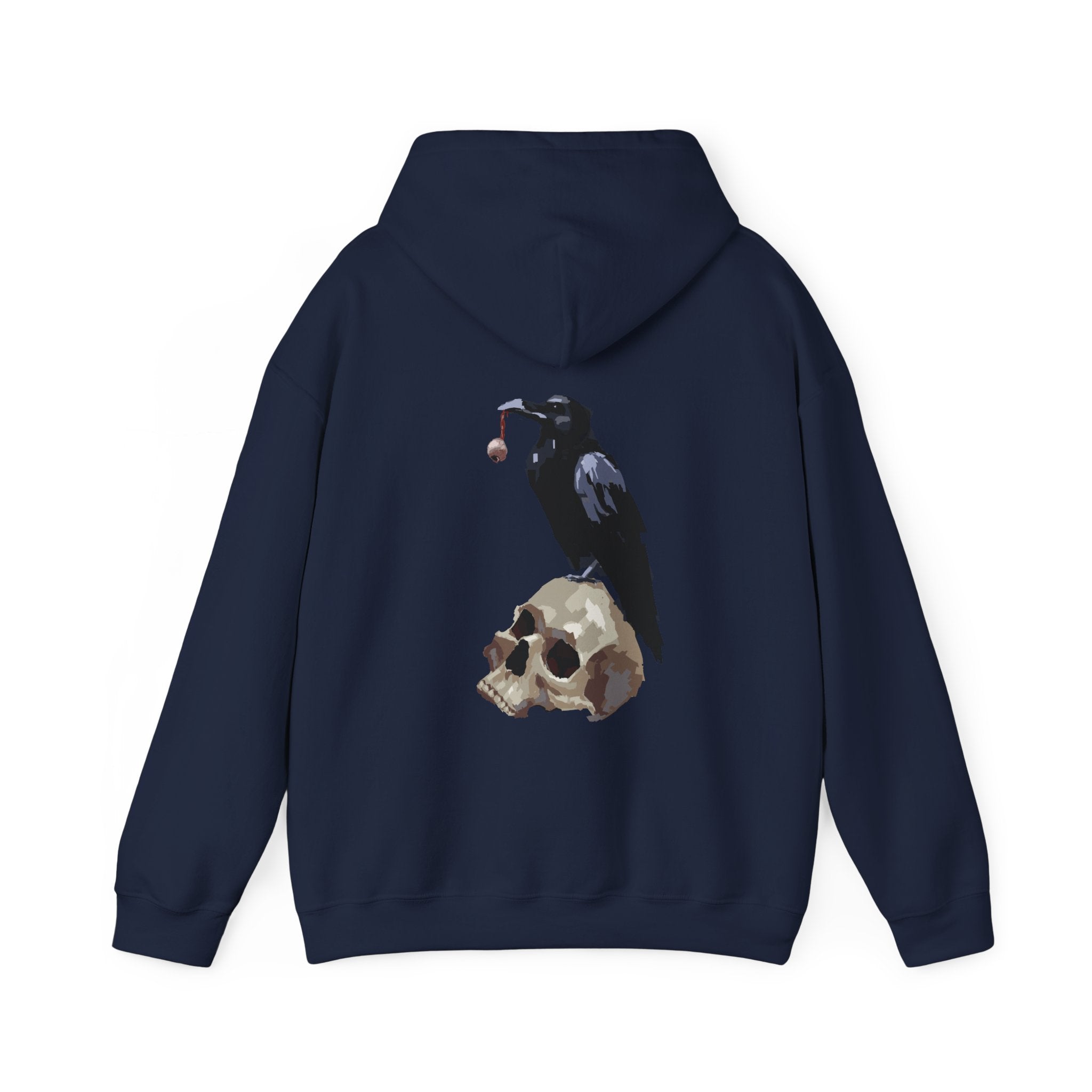 Crow & skull hoodie, edgy skull art Hoodie, gothic skull sweat-shirt, warm pullover, mysterious skull art, Skull and mask Hoodie, design drawn by artist