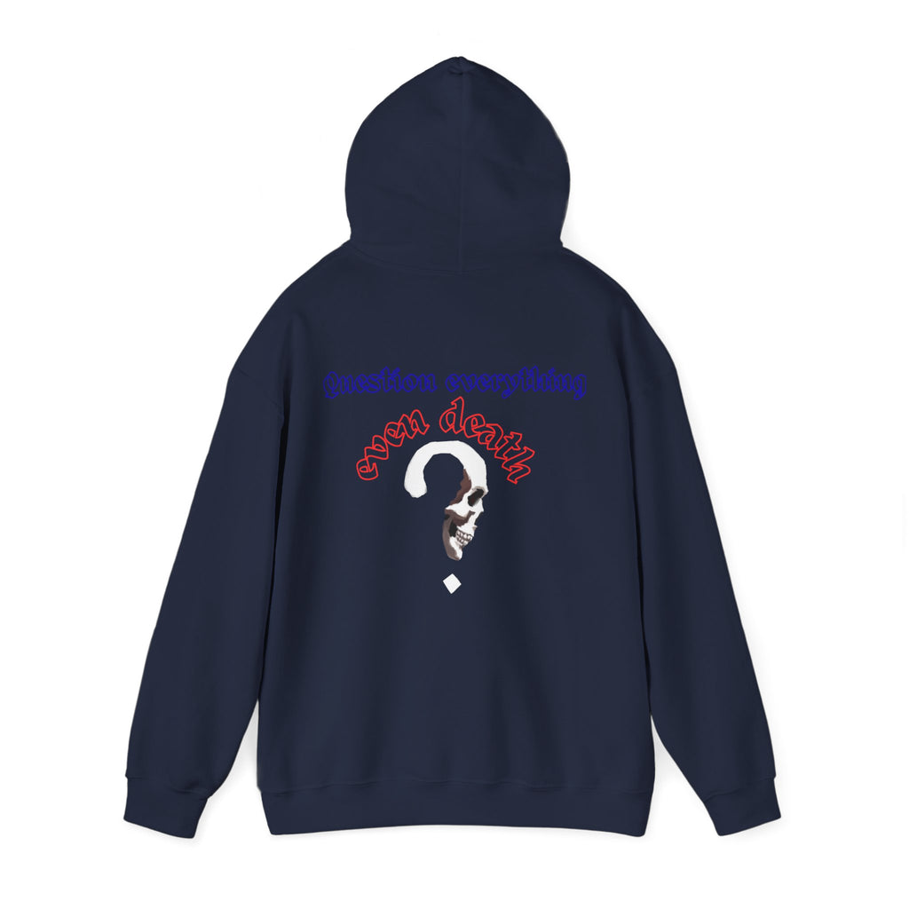 Question skull Hoodie, gothic skull sweat-shirt, warm pullover, question skull art, Skeleton Design Hoodie, Sweatshirt monochrome, Skull and Bones Hoodie, design drawn by artist