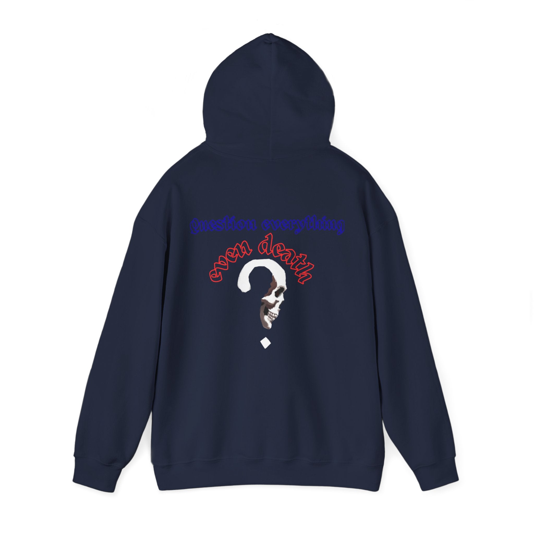 Question skull Hoodie, gothic skull sweat-shirt, warm pullover, question skull art, Skeleton Design Hoodie, Sweatshirt monochrome, Skull and Bones Hoodie, design drawn by artist