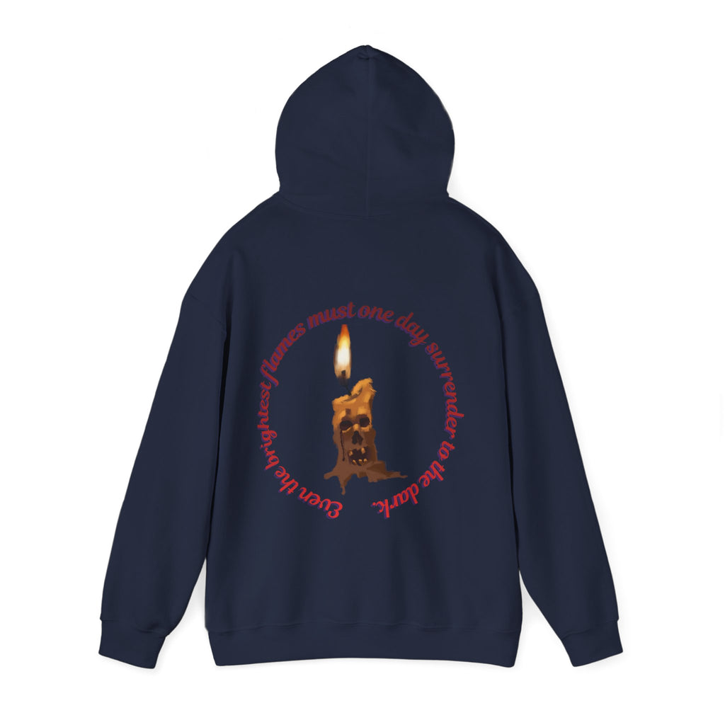 Vintage Skull Candle Hoodie, gothic skull sweat-shirt, warm pullover,  Candle skull art, Flaming Skull Hoodie, Candlelight Skull , design drawn by artist