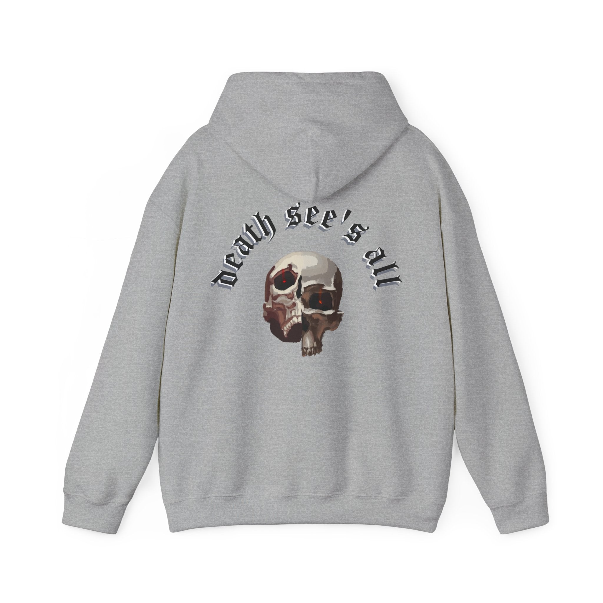 Death see's all skull art Hoodie, gothic skull sweat-shirt, reality skull pullover, skull art, Skull Drip Hoodie, design drawn by artist