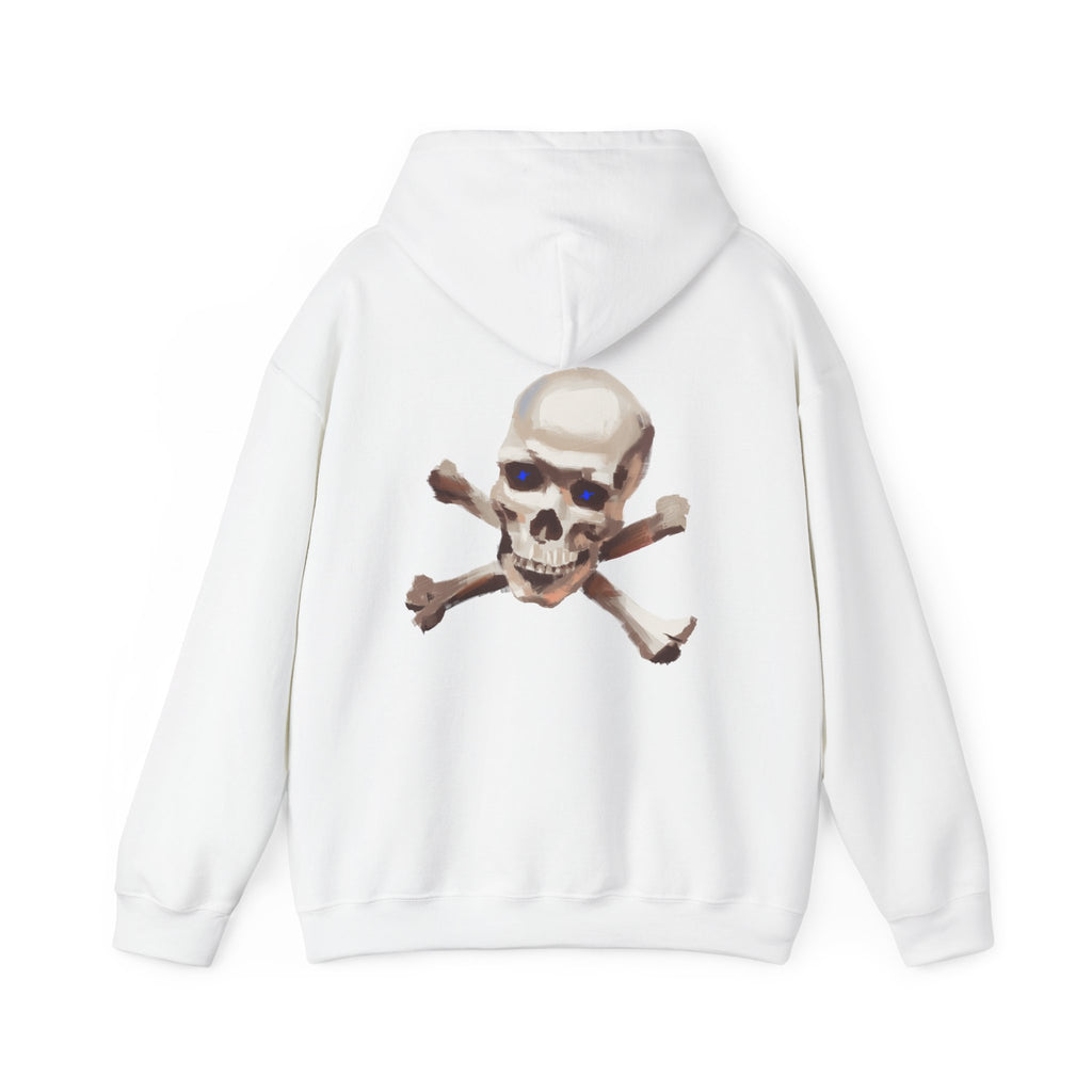 Cross bone skull art Hoodie, gothic skull sweat-shirt, warm pullover, skull art, Skull and Bones Hoodie, design drawn by artist
