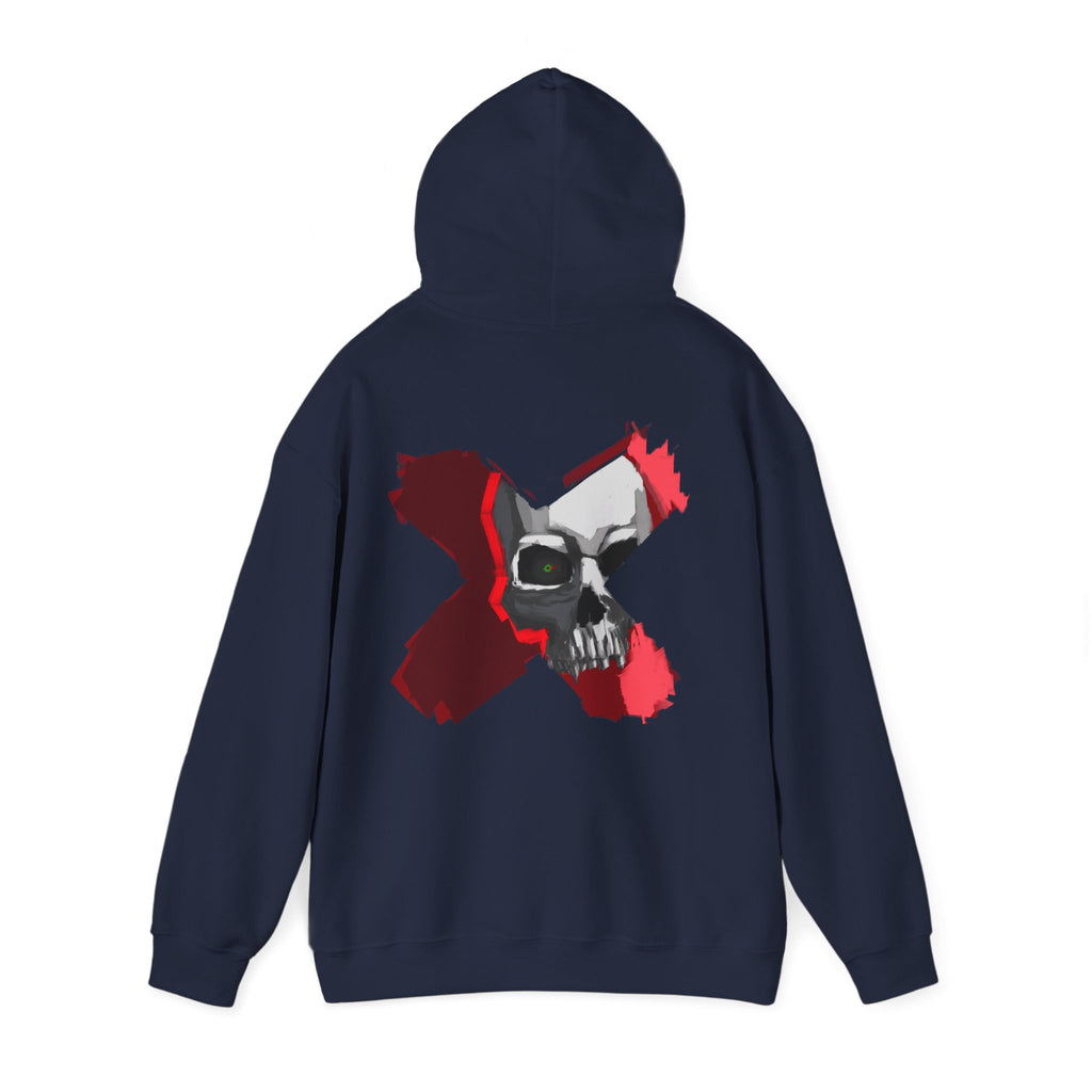 X skull art Hoodie, gothic skull sweat-shirt,  skull pullover, skull art, Skull Drip Hoodie, design drawn by artist