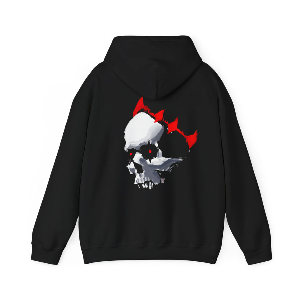 Red crown skull art Hoodie, gothic skull sweat-shirt, reality skull pullover, skull art, Skull Drip Hoodie, design drawn by artist