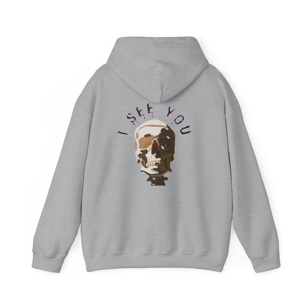 I see you skull Hoodie, gothic hoodie, warm pullover, dark skull art, Sweatshirt colored, scary design