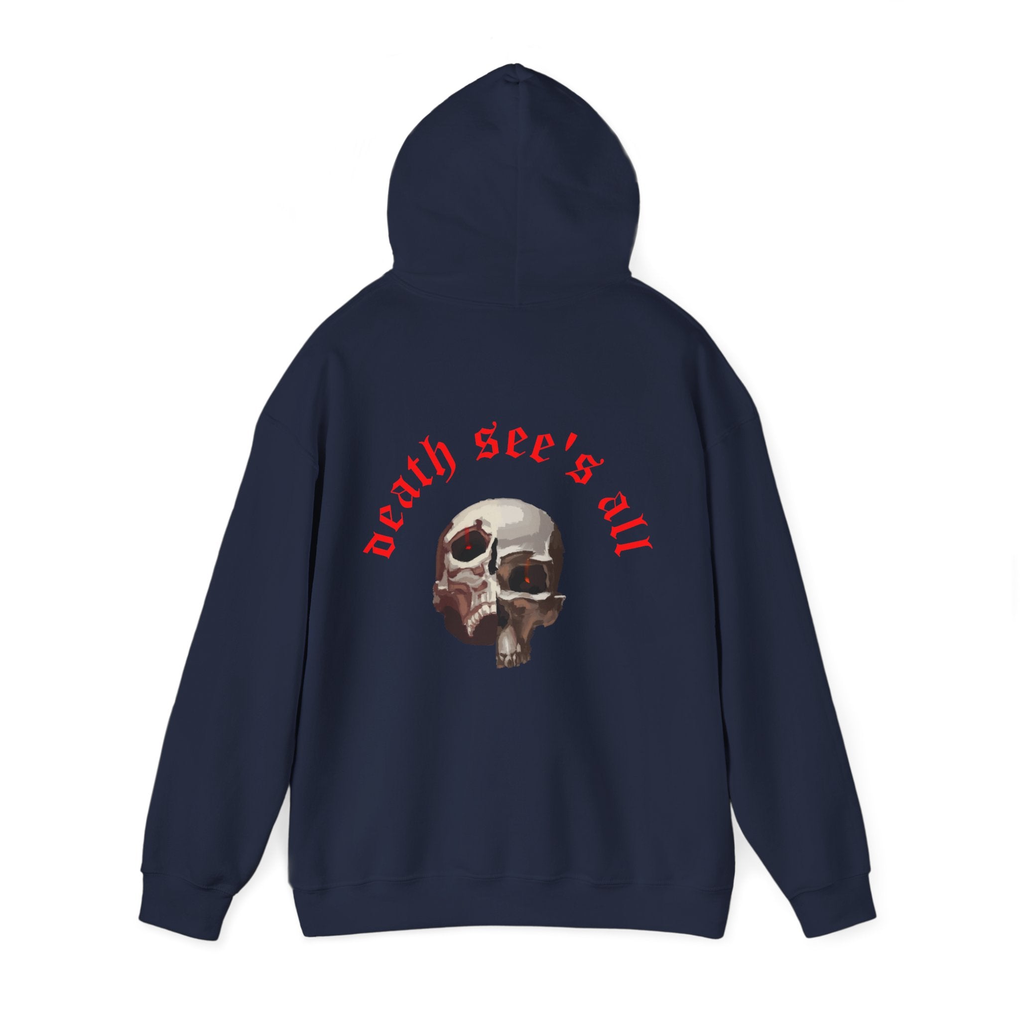 Death see's all skull art Hoodie, gothic skull sweat-shirt, reality skull pullover, skull art, Skull Drip Hoodie, design drawn by artist