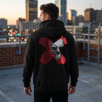 X skull art Hoodie, gothic skull sweat-shirt,  skull pullover, skull art, Skull Drip Hoodie, design drawn by artist