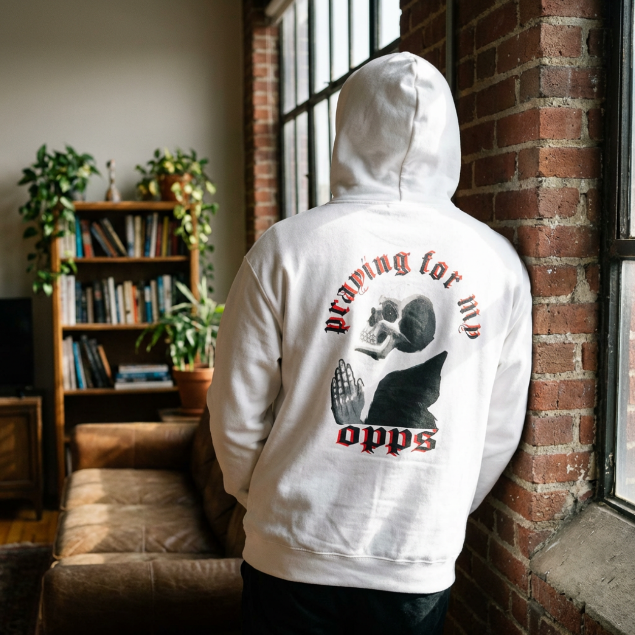 Opps skull Hoodie, gothic skull sweat-shirt, warm pullover, question skull art, Skeleton Design Hoodie, Sweatshirt monochrome, Skull and Bones Hoodie, design drawn by artist