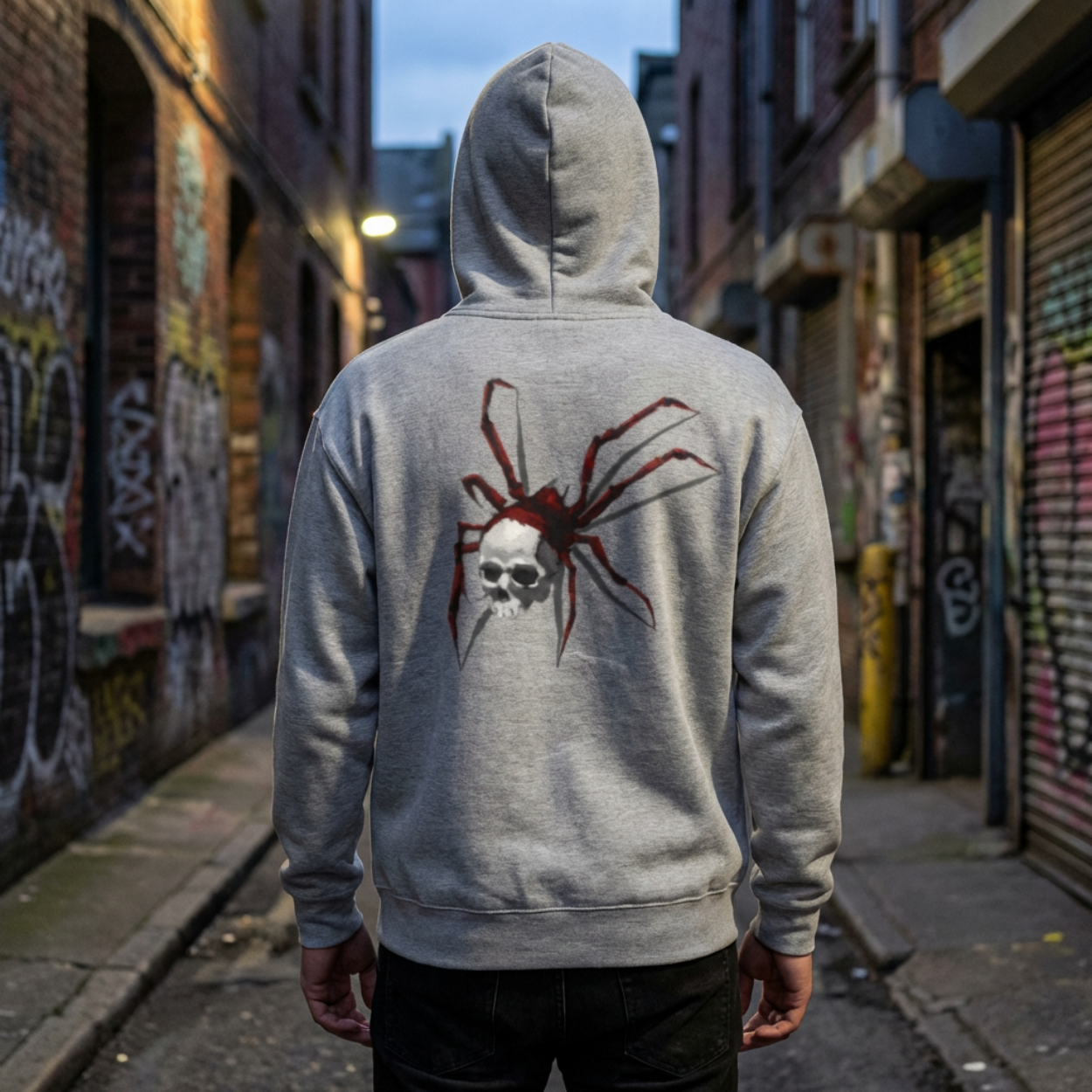 Spider skull art Hoodie, gothic skull sweat-shirt,  skull pullover, skull art, Skull Drip Hoodie, design drawn by artist
