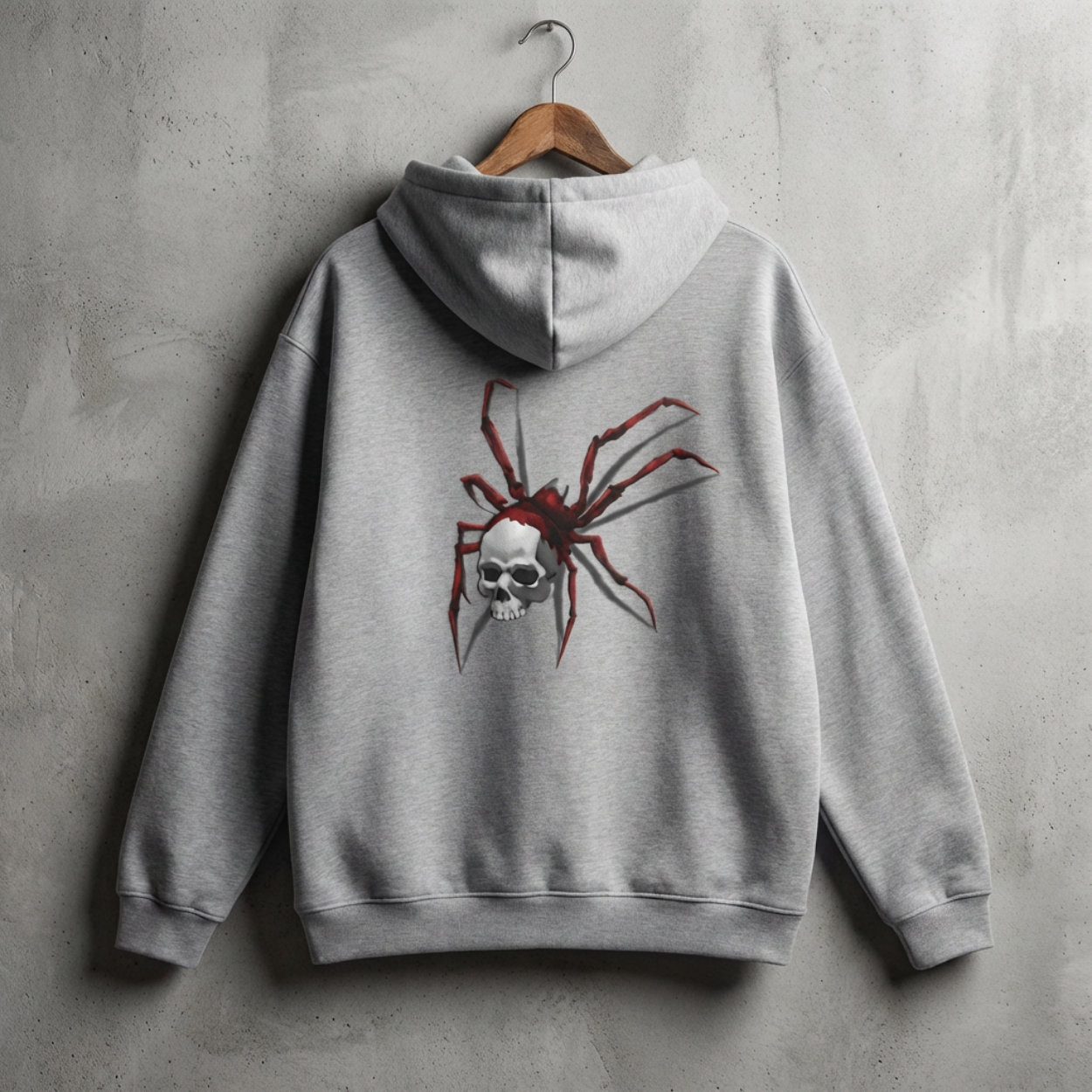 Spider skull art Hoodie, gothic skull sweat-shirt,  skull pullover, skull art, Skull Drip Hoodie, design drawn by artist