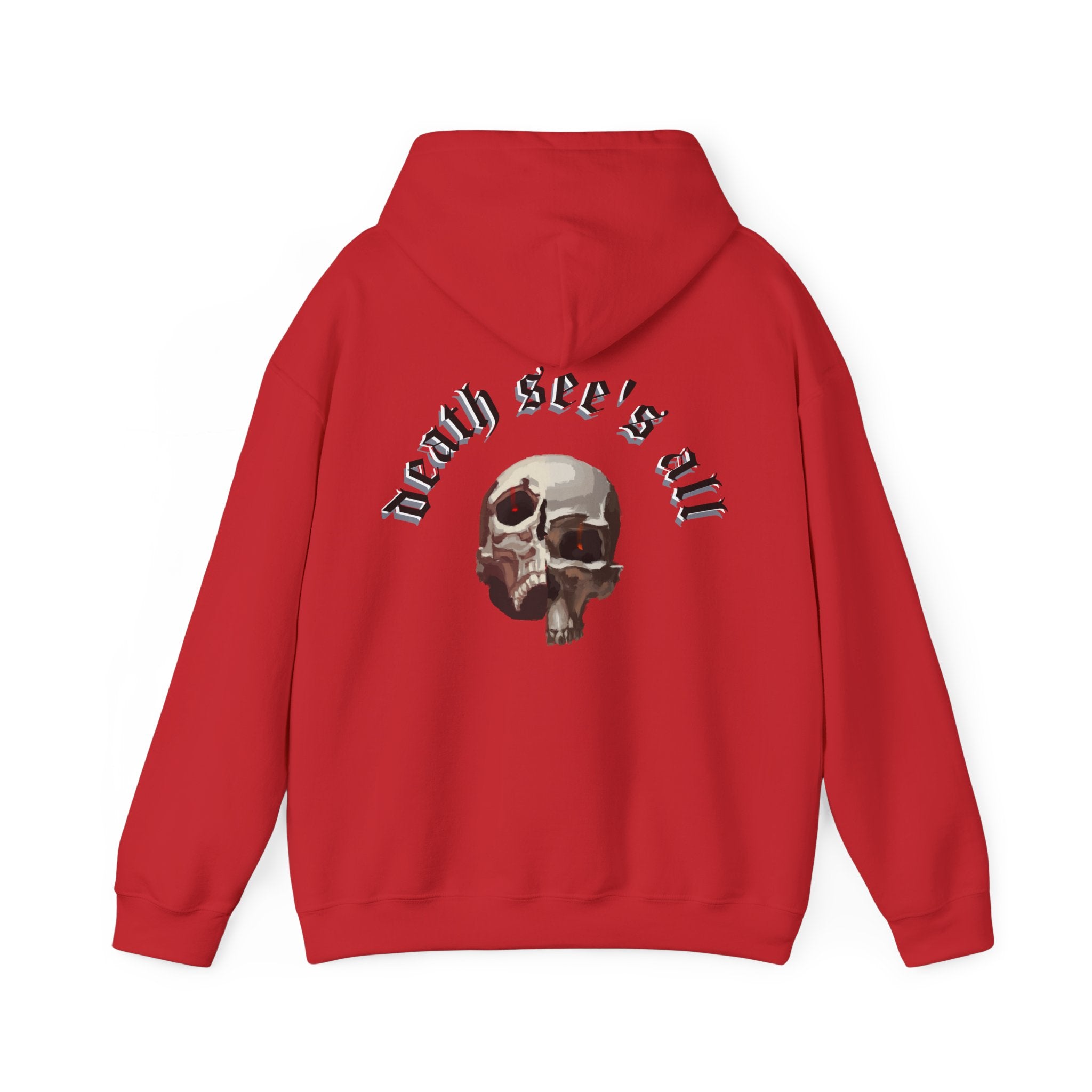 Death see's all skull art Hoodie, gothic skull sweat-shirt, reality skull pullover, skull art, Skull Drip Hoodie, design drawn by artist