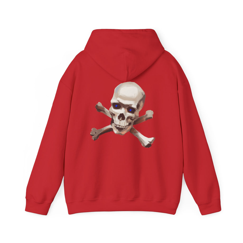 Cross bone skull art Hoodie, gothic skull sweat-shirt, warm pullover, skull art, Skull and Bones Hoodie, design drawn by artist