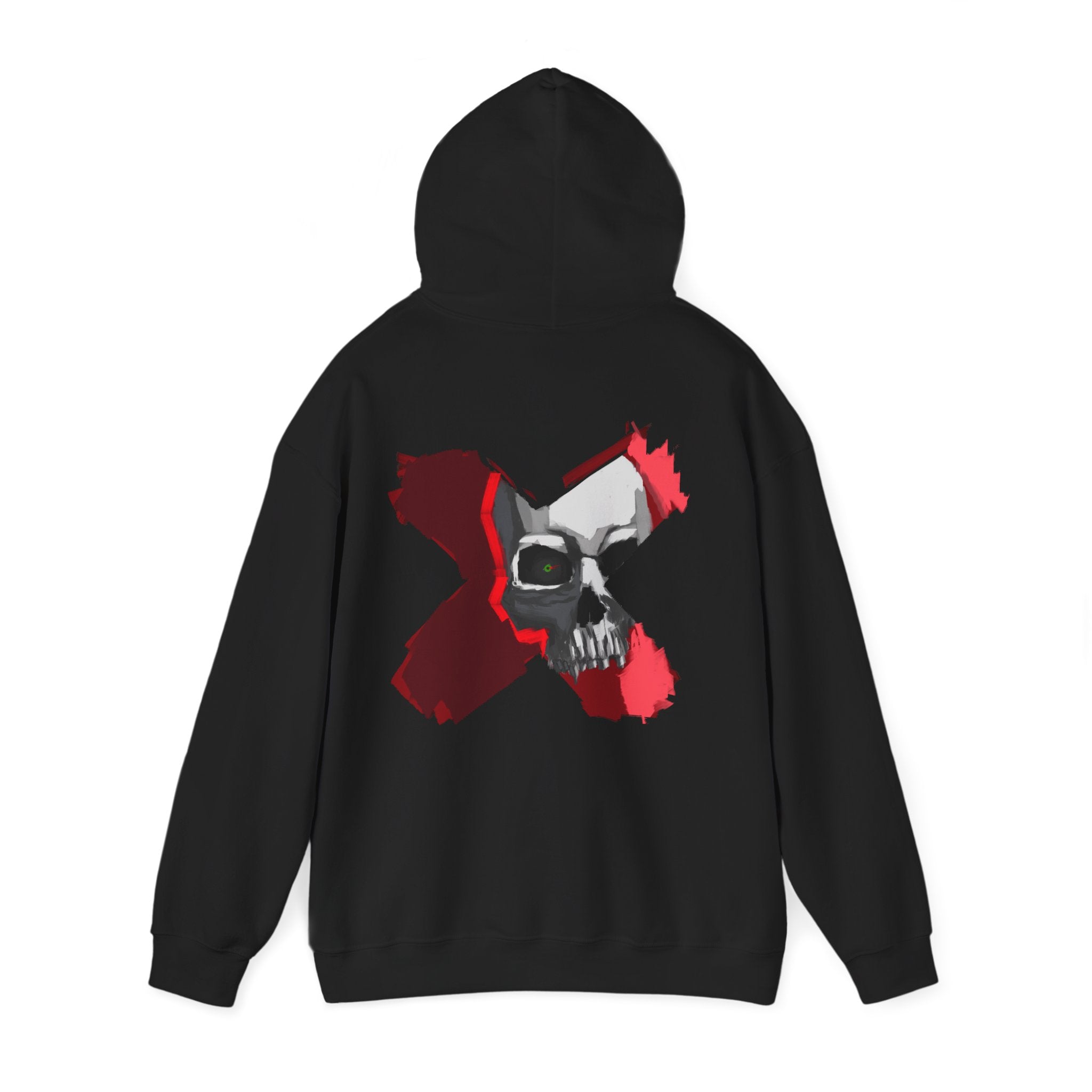 X skull art Hoodie, gothic skull sweat-shirt,  skull pullover, skull art, Skull Drip Hoodie, design drawn by artist