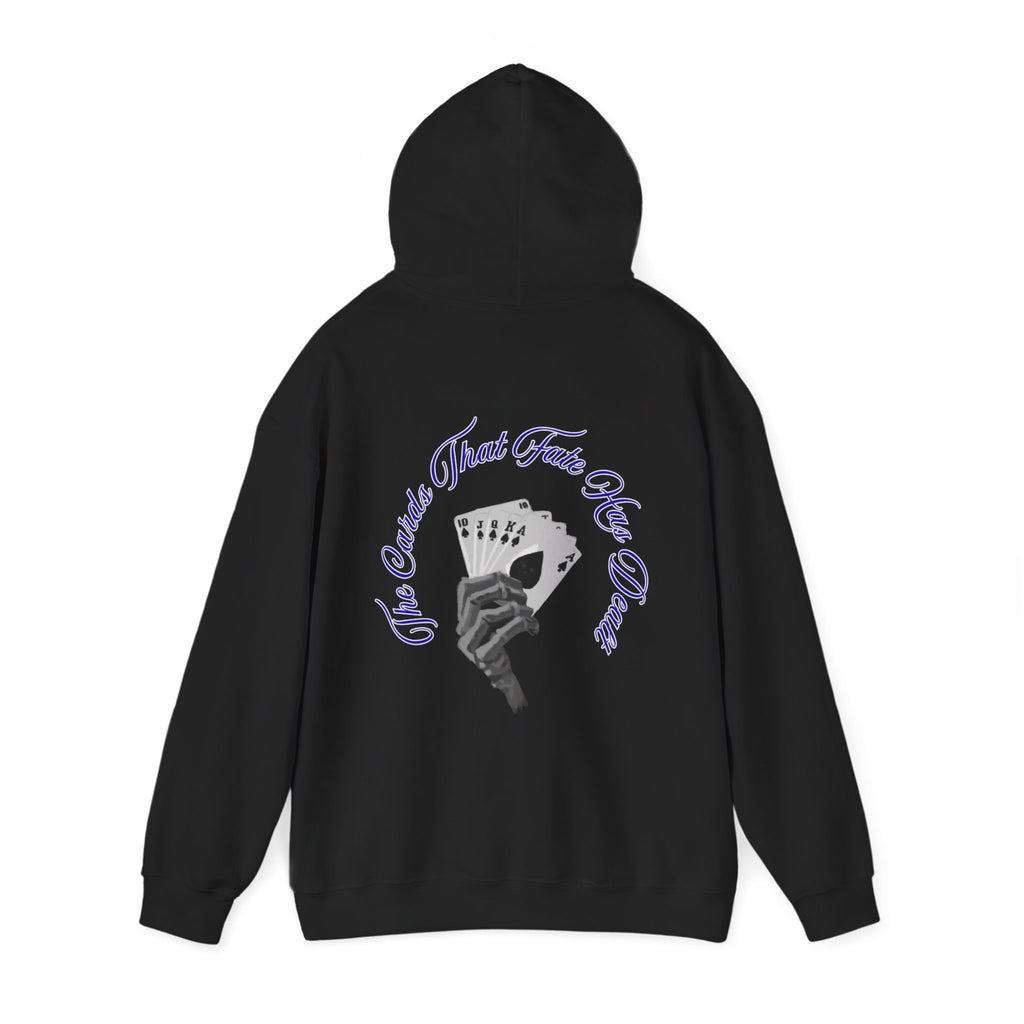 Fate cards hoodie ,Death card Hoodie, gothic skull sweat-shirt, warm pullover, bones art, Death deck Hoodie, design drawn by artist