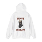 Death lurking hoodie, edgy skull art Hoodie, gothic skull sweat-shirt, warm pullover, mysterious skull art, Skull and mask Hoodie, design drawn by artist