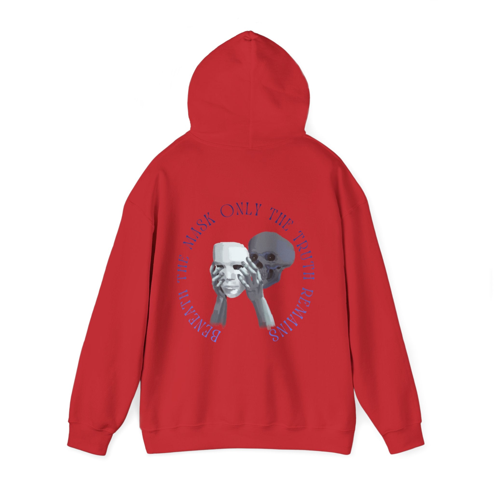 Masked death hoodie, edgy skull art Hoodie, gothic skull sweat-shirt, warm pullover, mysterious skull art, Skull and mask Hoodie, design drawn by artist