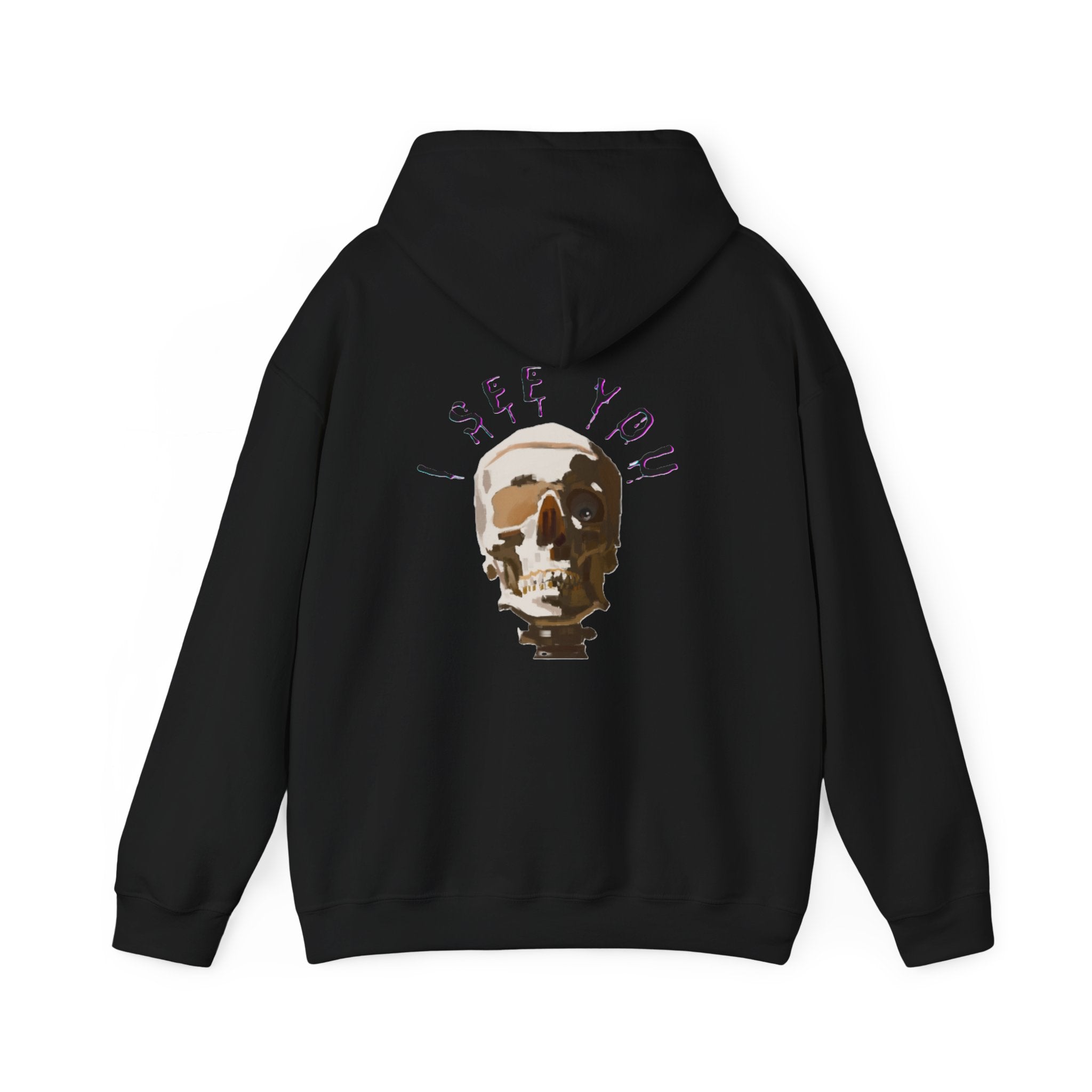 I see you skull Hoodie, gothic hoodie, warm pullover, dark skull art, Sweatshirt colored, scary design