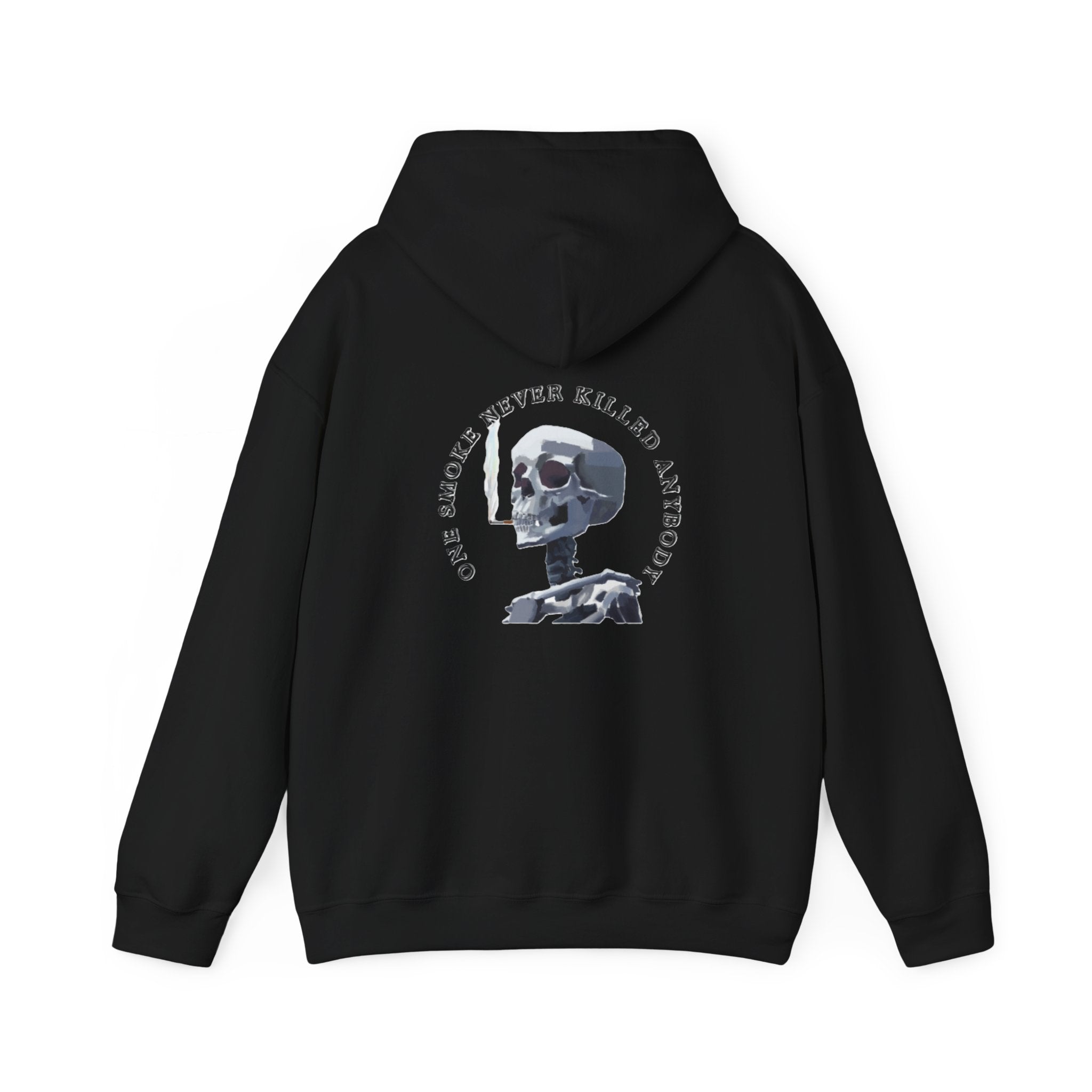Smoking skull Hoodie, gothic hoodie, smokers pullover, dark skull art, Sweatshirt colored