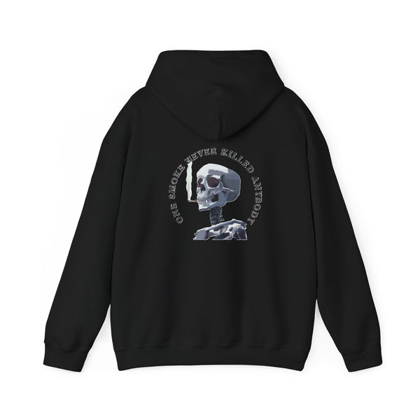 Smoking skull Hoodie, gothic hoodie, smokers pullover, dark skull art, Sweatshirt colored
