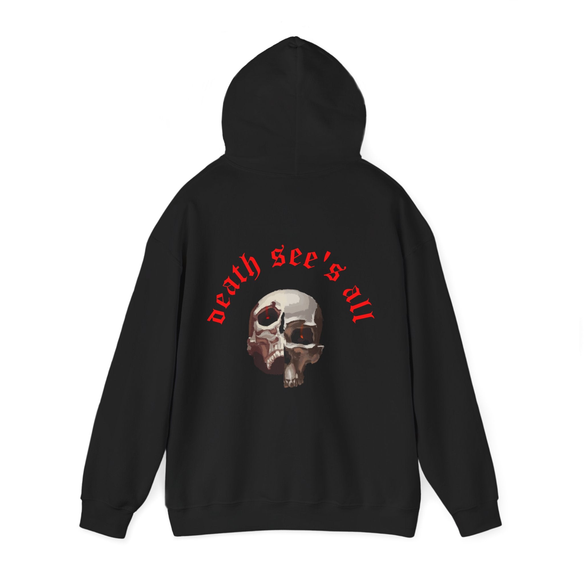 Death see's all skull art Hoodie, gothic skull sweat-shirt, reality skull pullover, skull art, Skull Drip Hoodie, design drawn by artist