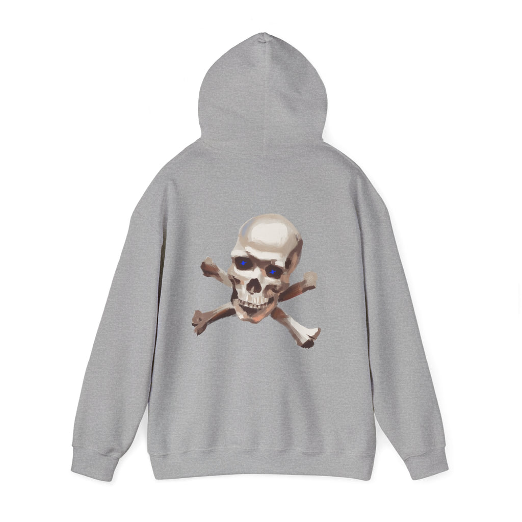 Cross bone skull art Hoodie, gothic skull sweat-shirt, warm pullover, skull art, Skull and Bones Hoodie, design drawn by artist