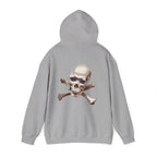 Cross bone skull art Hoodie, gothic skull sweat-shirt, warm pullover, skull art, Skull and Bones Hoodie, design drawn by artist