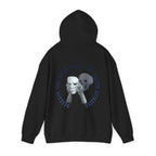 Masked death hoodie, edgy skull art Hoodie, gothic skull sweat-shirt, warm pullover, mysterious skull art, Skull and mask Hoodie, design drawn by artist