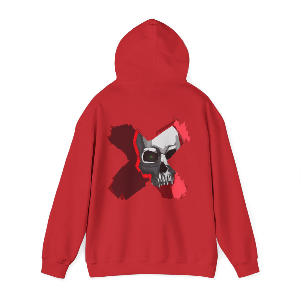 X skull art Hoodie, gothic skull sweat-shirt,  skull pullover, skull art, Skull Drip Hoodie, design drawn by artist